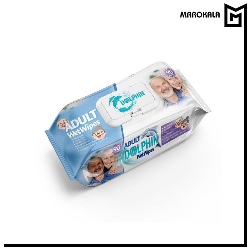 دستمال مرطوب پاک کننده پوست بزرگسالان دلفین 