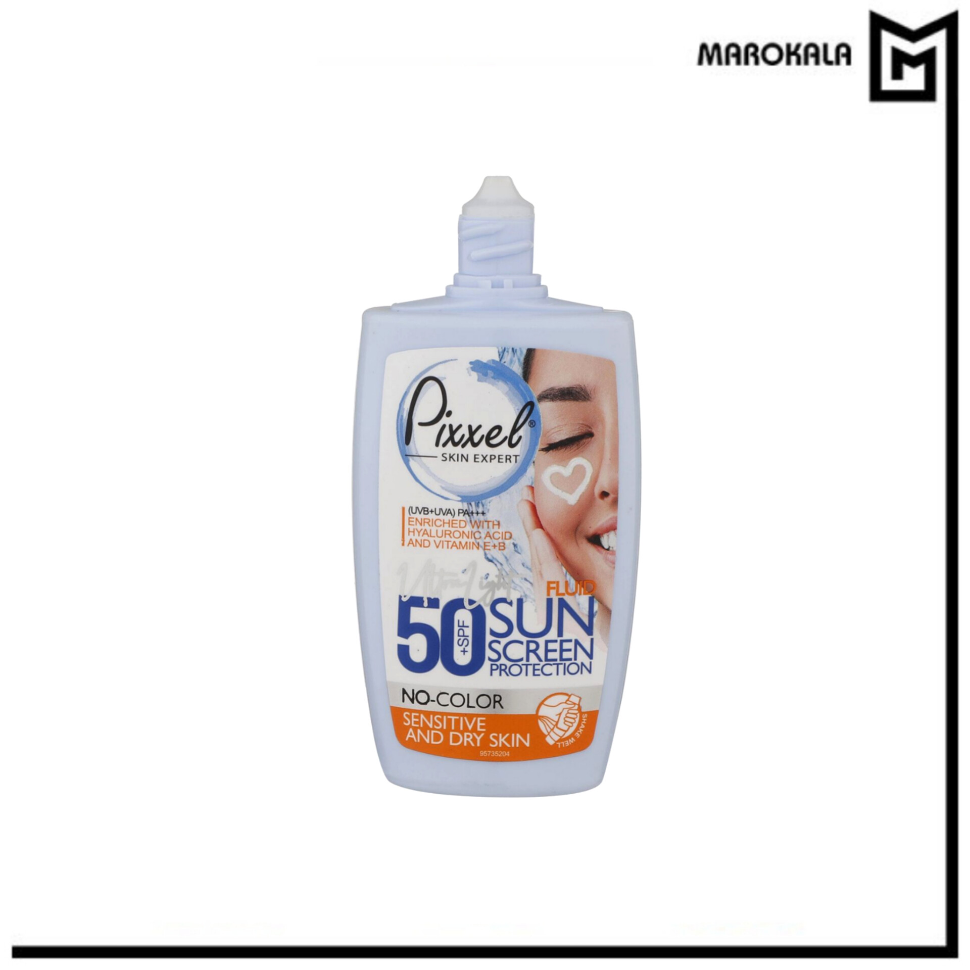 کرم ضد آفتاب بی رنگ SPF50 پیکسل مناسب پوست خشک و حساس حجم 50 میلی لیتر(قیمت خرید عمده تومان)