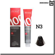 رنگ مو آتوسا شماره N3 (قهوه ای متوسط) حجم 100 میلی لیتر (عمده)